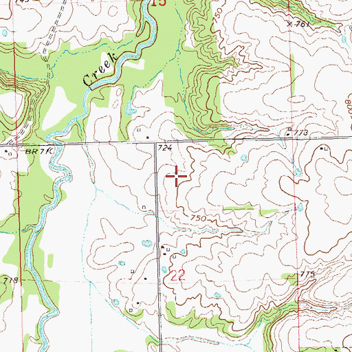 Topographic Map of Okfuskee Tributaries Site W-1 Reservoir, OK