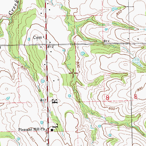 Topographic Map of Okfuskee Tributaries Site W-5 Reservoir, OK