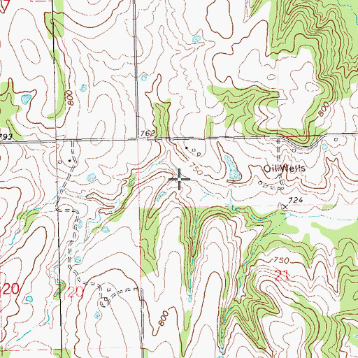 Topographic Map of Okfuskee Tributaries Site W-9 Reservoir, OK