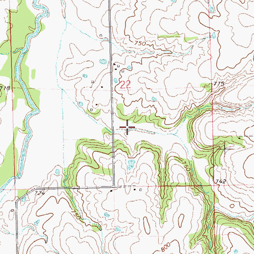 Topographic Map of Okfuskee Tributaries Site W-10 Dam, OK