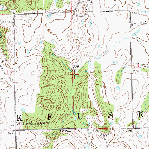 Topographic Map of Okfuskee Tributaries Site B-4 Reservoir, OK