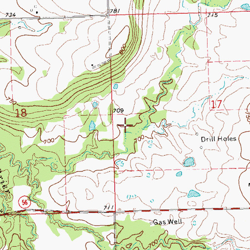Topographic Map of Okfuskee Tributaries Site N-1 Dam, OK