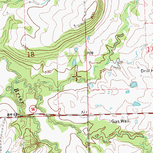 Topographic Map of Okfuskee Tributaries Site N-1 Reservoir, OK
