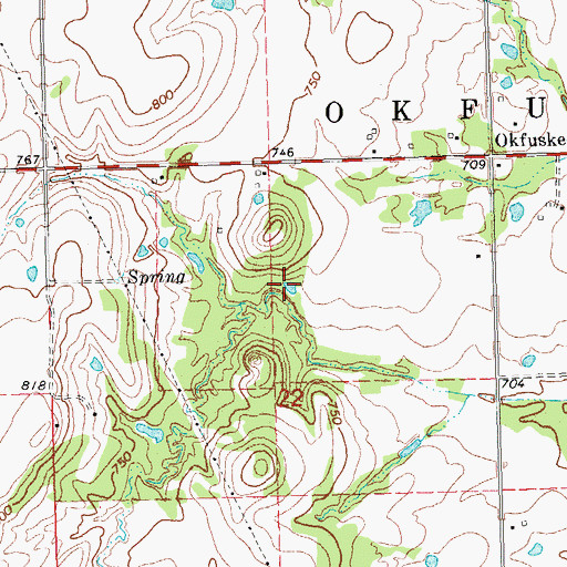 Topographic Map of Okfuskee Tributaries Site N-10 Reservoir, OK