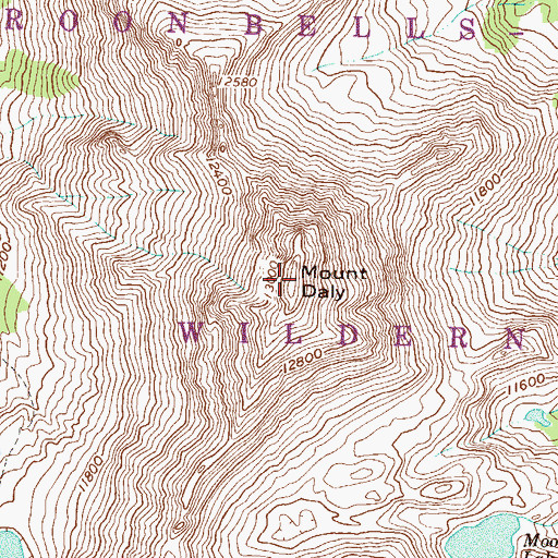 Topographic Map of Mount Daly, CO