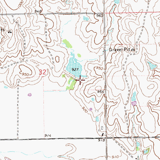 Topographic Map of Upper Black Bear Creek Site 7 Dam, OK