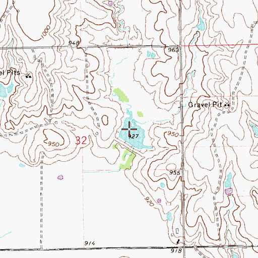 Topographic Map of Upper Black Bear Creek Site 7 Reservoir, OK