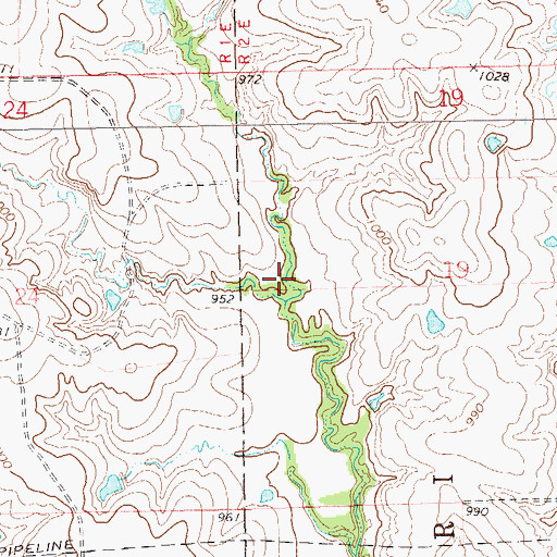 Topographic Map of Upper Black Bear Creek Site 9 Reservoir, OK