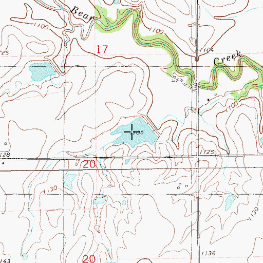 Topographic Map of Upper Black Bear Creek Site 38 Reservoir, OK