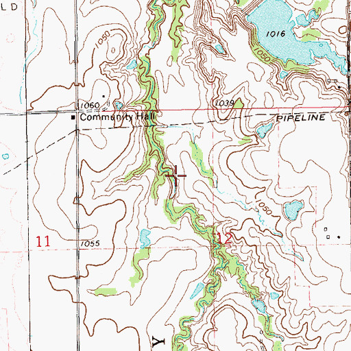 Topographic Map of Upper Black Bear Creek Site 57 Dam, OK