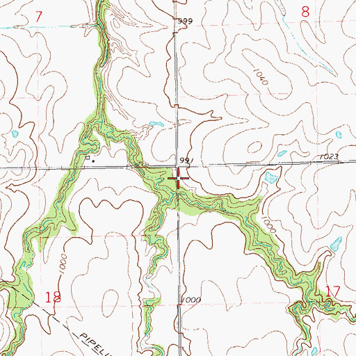 Topographic Map of Upper Black Bear Creek Site 66 Dam, OK