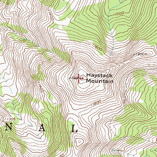 Topographic Map of Haystack Mountain, CO