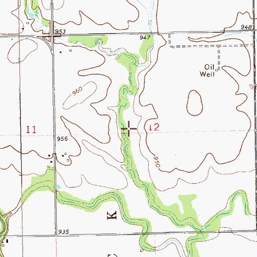 Topographic Map of Upper Red Rock Creek Site 8 Dam, OK