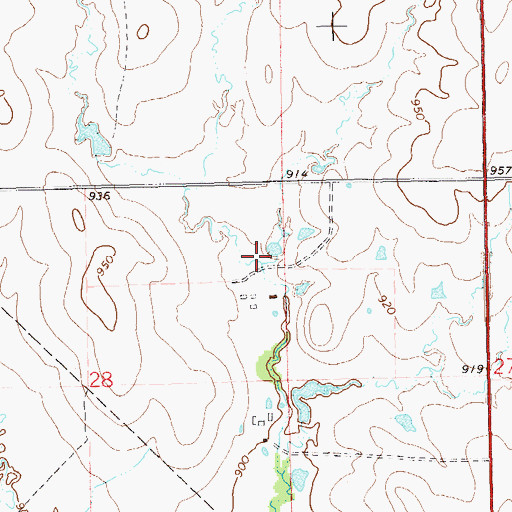 Topographic Map of Lower Red Rock Creek Site 3 Dam, OK