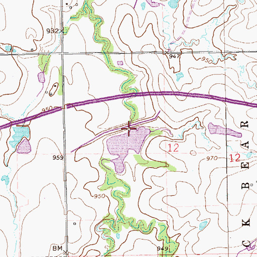 Topographic Map of Lower Red Rock Creek Site 16 Dam, OK