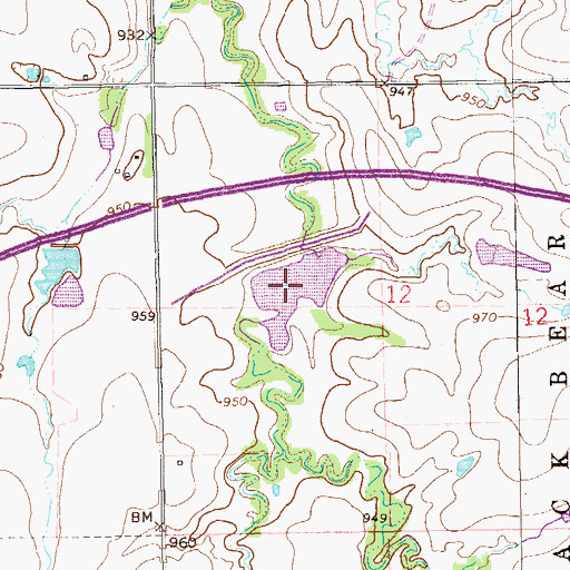 Topographic Map of Lower Red Rock Creek Site 16 Reservoir, OK