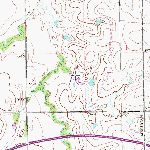Topographic Map of Lower Red Rock Creek Site 17 Dam, OK