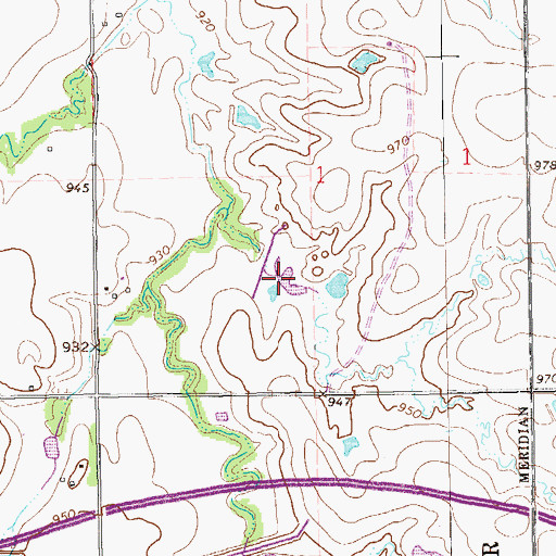 Topographic Map of Lower Red Rock Creek Site 17 Reservoir, OK