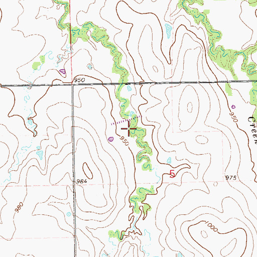 Topographic Map of Lower Red Rock Creek Site 18 Dam, OK