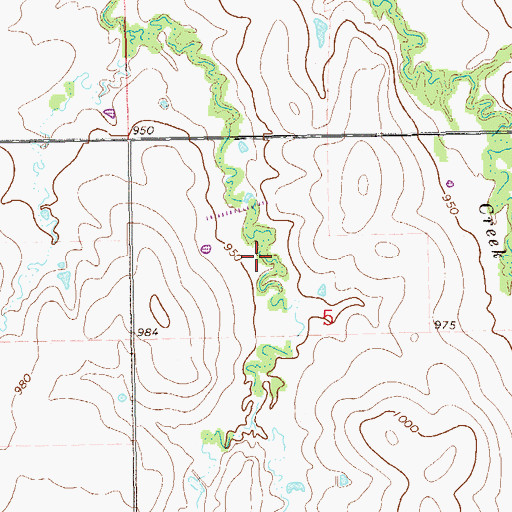Topographic Map of Lower Red Rock Creek Site 18 Reservoir, OK
