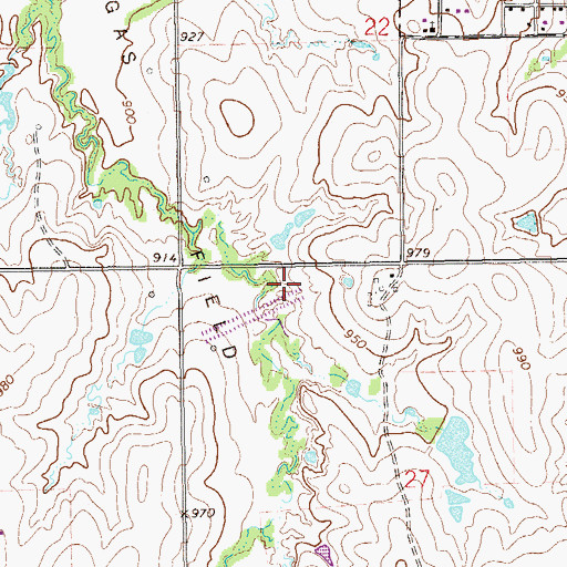 Topographic Map of Lower Red Rock Creek Site 21 Dam, OK