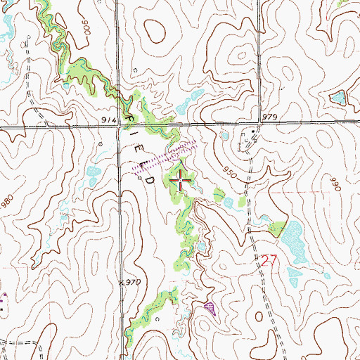 Topographic Map of Lower Red Rock Creek Site 21 Reservoir, OK