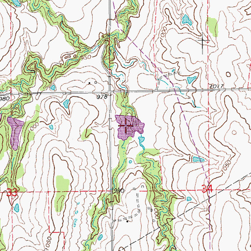 Topographic Map of Fitzgerald-Soldier Creek Site 2 Reservoir, OK