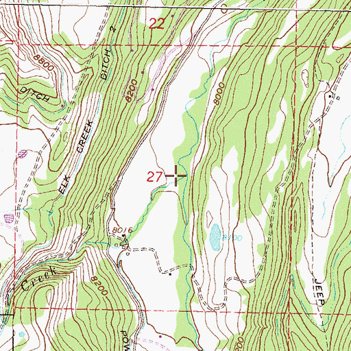 Topographic Map of Hunter Creek, CO