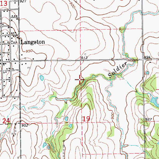 Topographic Map of Fitzgerald-Soldier Creek Site 4 Reservoir, OK