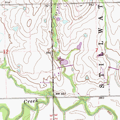 Topographic Map of Stillwater Creek Site 35 Reservoir, OK