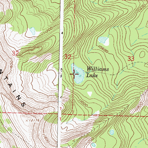 Topographic Map of Williams Lake, CO