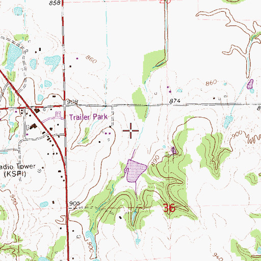 Topographic Map of Stillwater Creek Site 52 Reservoir, OK