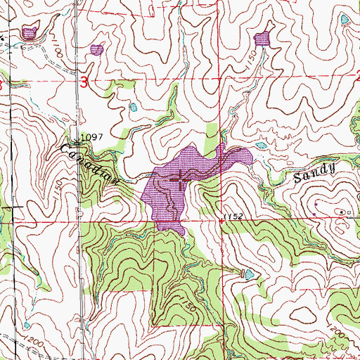 Topographic Map of Sandy Creek Site 11 Reservoir, OK