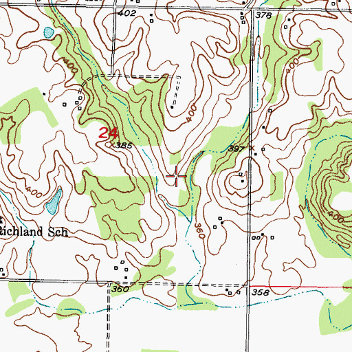Topographic Map of Waterfall-Gilford Creeks Site 4 Reservoir, OK