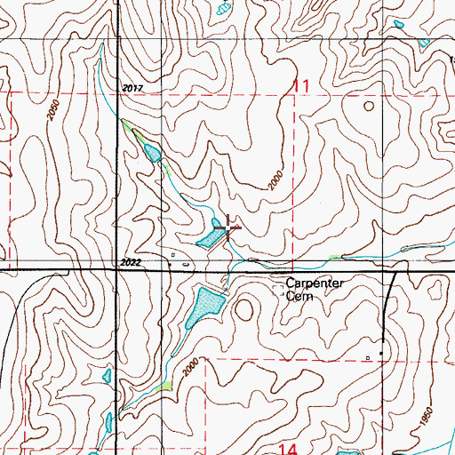 Topographic Map of Whiteshield Creek Site 15 Reservoir, OK
