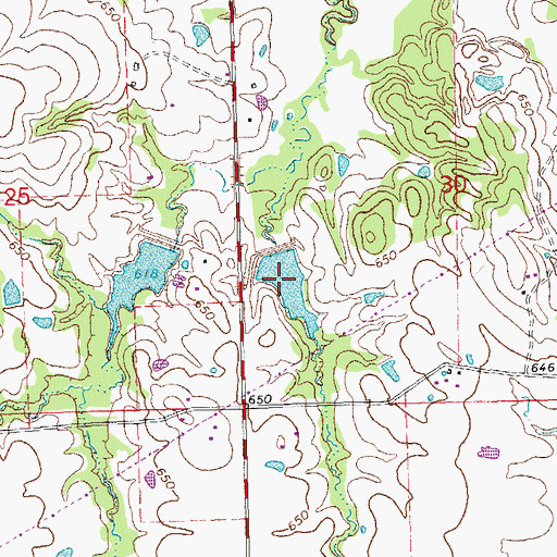Topographic Map of Upper Clear Boggy Creek Site 2 Reservoir, OK