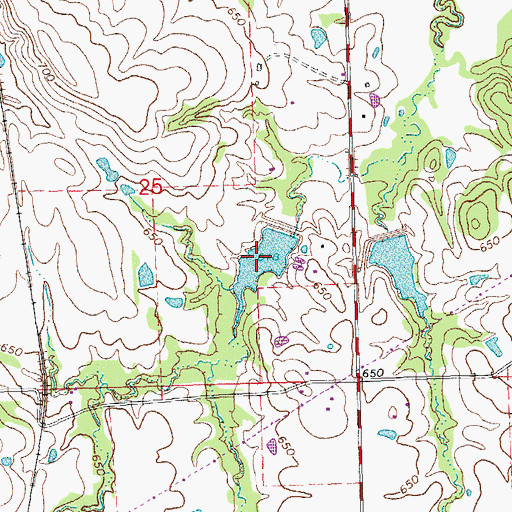Topographic Map of Upper Clear Boggy Creek Site 3 Reservoir, OK