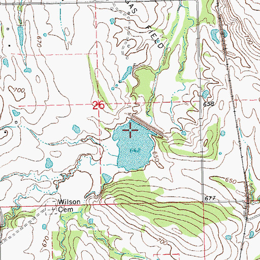 Topographic Map of Upper Clear Boggy Creek Site 4 Dam, OK