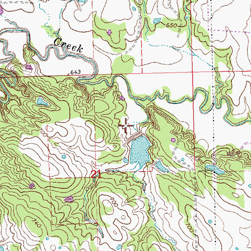 Topographic Map of Upper Clear Boggy Creek Site 6 Dam, OK
