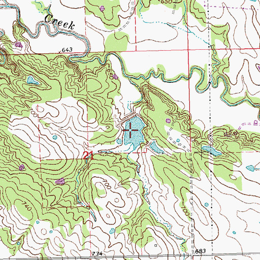 Topographic Map of Upper Clear Boggy Creek Site 6 Reservoir, OK