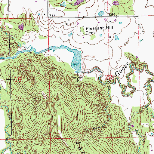 Topographic Map of Upper Clear Boggy Creek Site 8 Dam, OK