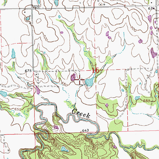 Topographic Map of Upper Clear Boggy Creek Site 16 Dam, OK