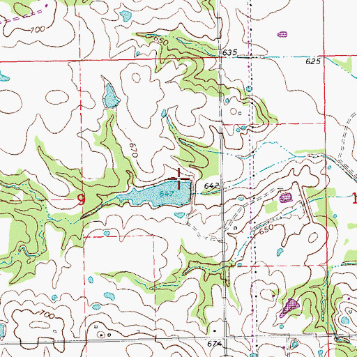 Topographic Map of Upper Clear Boggy Creek Site 18 Dam, OK