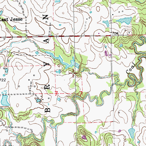 Topographic Map of Upper Clear Boggy Creek Site 20 Dam, OK