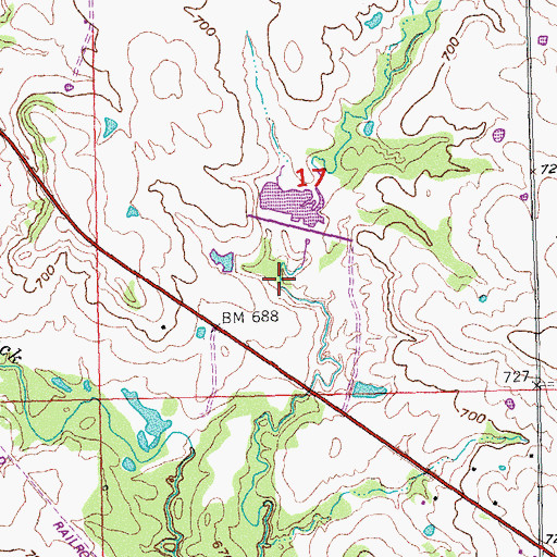 Topographic Map of Upper Clear Boggy Creek Site 50 Reservoir, OK