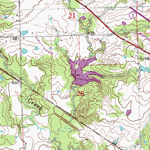 Topographic Map of Upper Clear Boggy Creek Site 51 Dam, OK