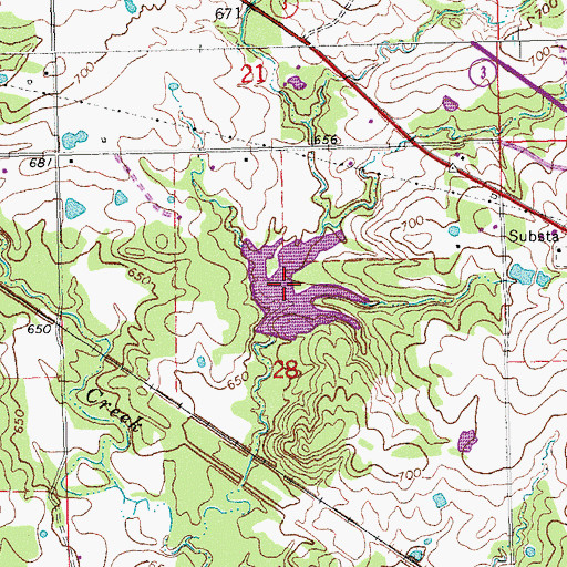 Topographic Map of Upper Clear Boggy Creek Site 51 Reservoir, OK