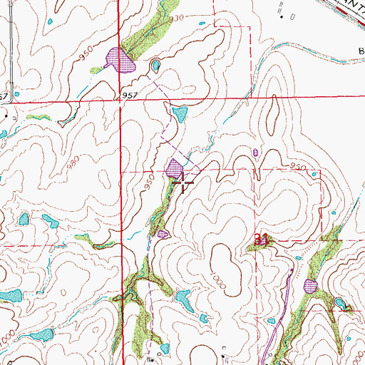 Topographic Map of Maysville Laterals Site L6 Dam, OK