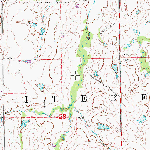Topographic Map of Maysville Laterals Site B6 Dam, OK