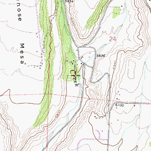 Topographic Map of Kiser Creek, CO
